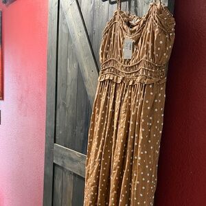 Maurices Brown Polka Dot Maxi Dress